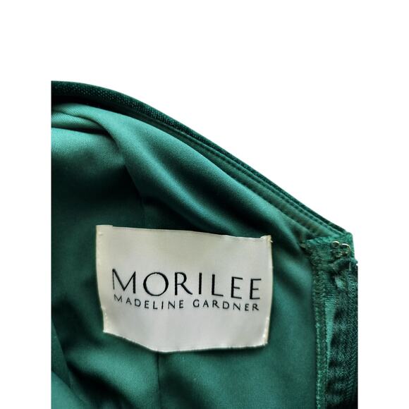 Morilee Women's Emerald Bridesmaids Sleeveless Velvet Maxi Dress Size 6 - Picture 14 of 16